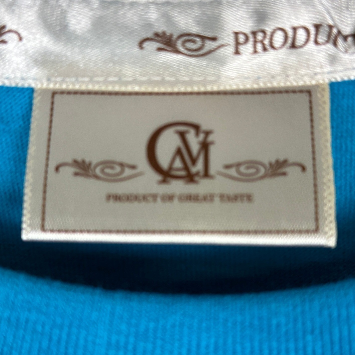 Cavi Mens XL Blue Graphic T-Shirt Gold Eagle Crest Chevron Short Sleeve Cotton gallery