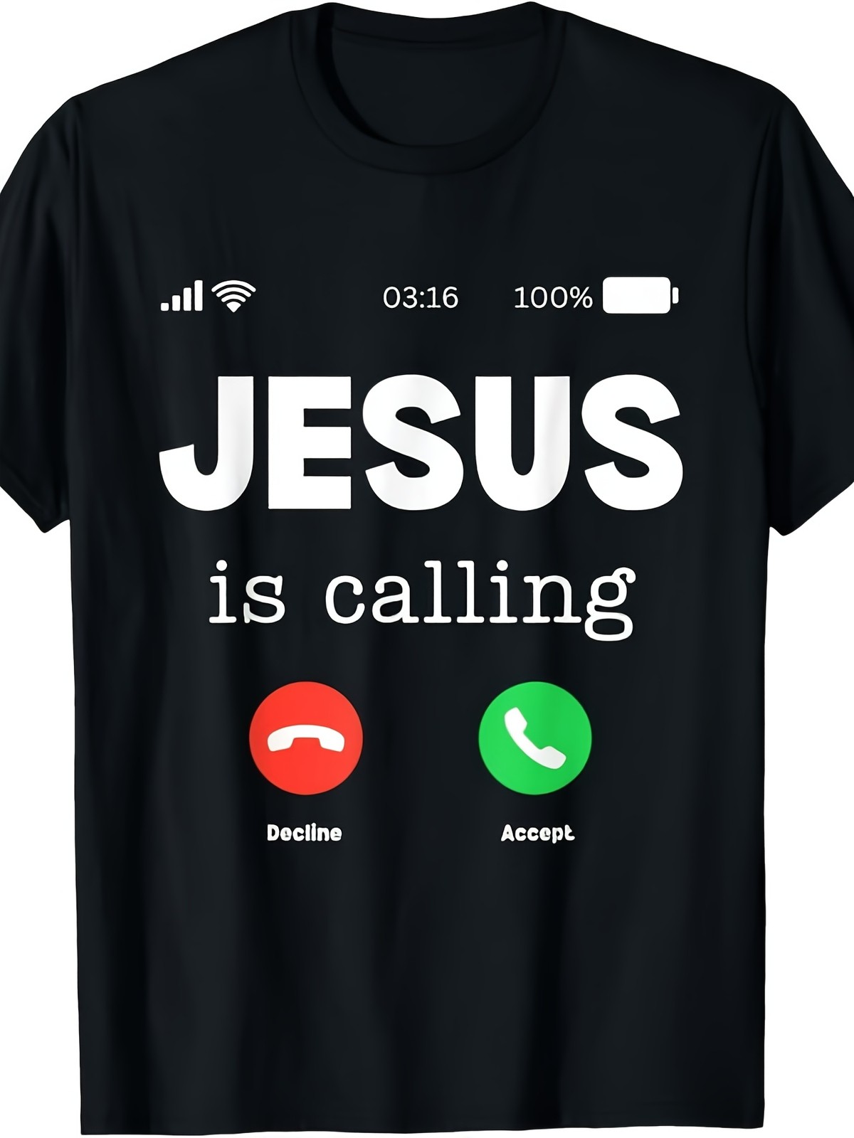Jesus Is Calling Christian Faith Graphic Men’s T-Shirt Religious Prayer Tee gallery