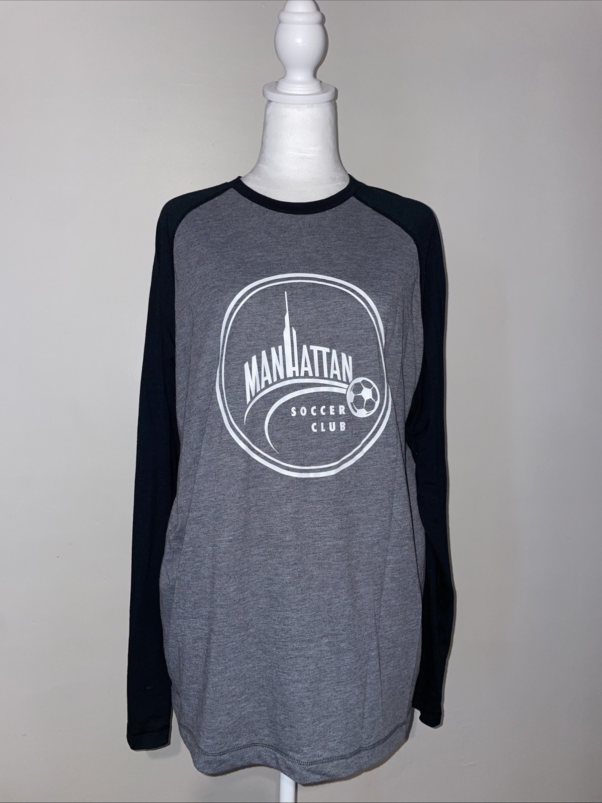 Sport-Tek T200 Manhattan Soccer Club MSC Raglan Long Sleeve Jersey Shirt Large gallery