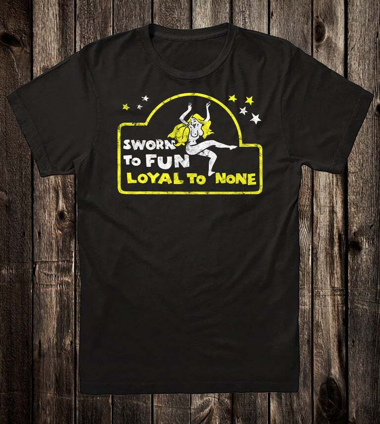 Retro Tee T-shirt Novelty Chopper Hot Rod Biker Van Sworn To Fun Loyal To None gallery
