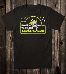 Retro Tee T-shirt Novelty Chopper Hot Rod Biker Van Sworn To Fun Loyal To None