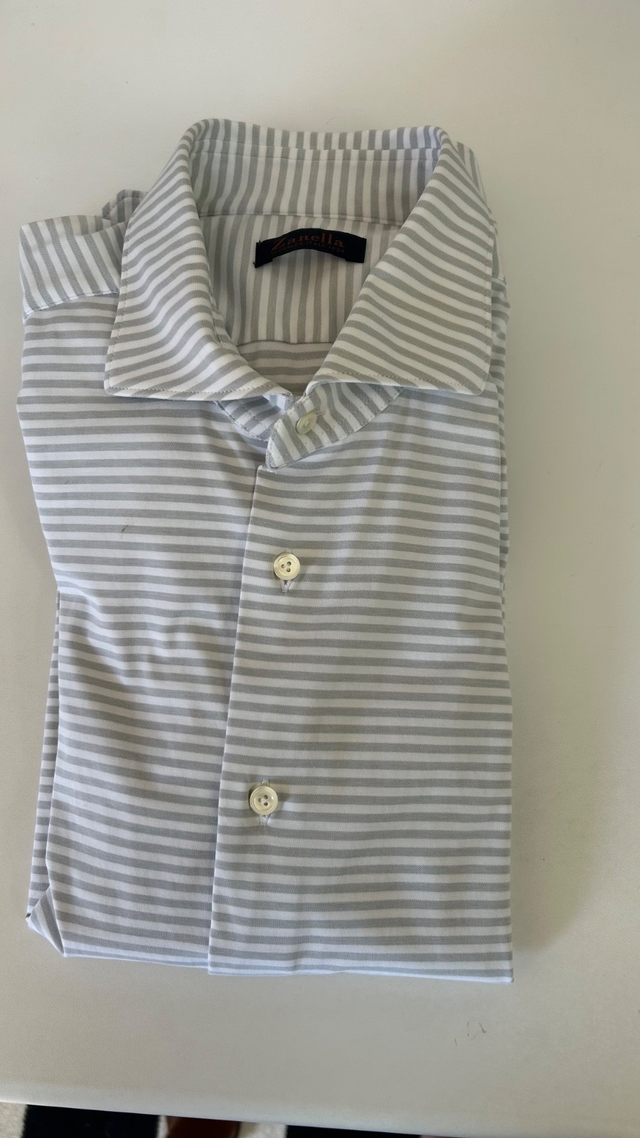Bassano long sleeve grey stripe shirt. 60% cotton, 28% poliammide, 12% elastane. gallery