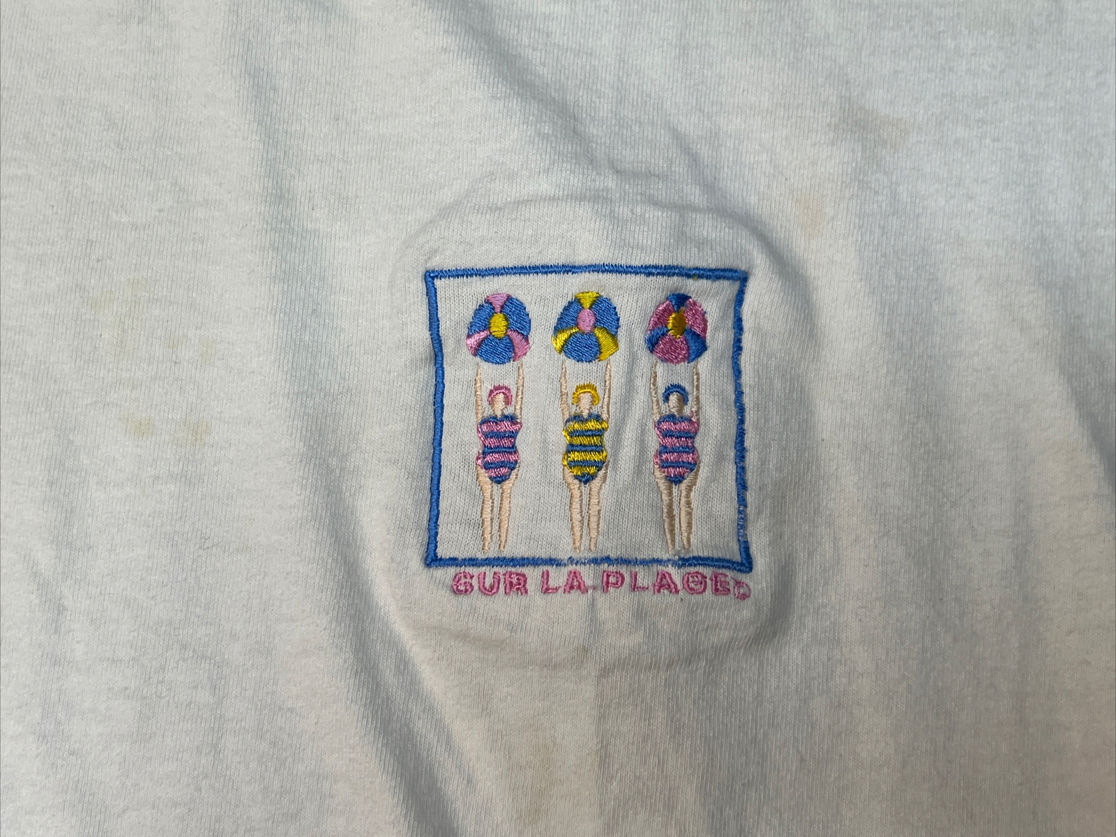 Vintage Travel T Shirt MV Sport Tee USA Made Men’s XL Sur La Plage NJ Swimmers gallery