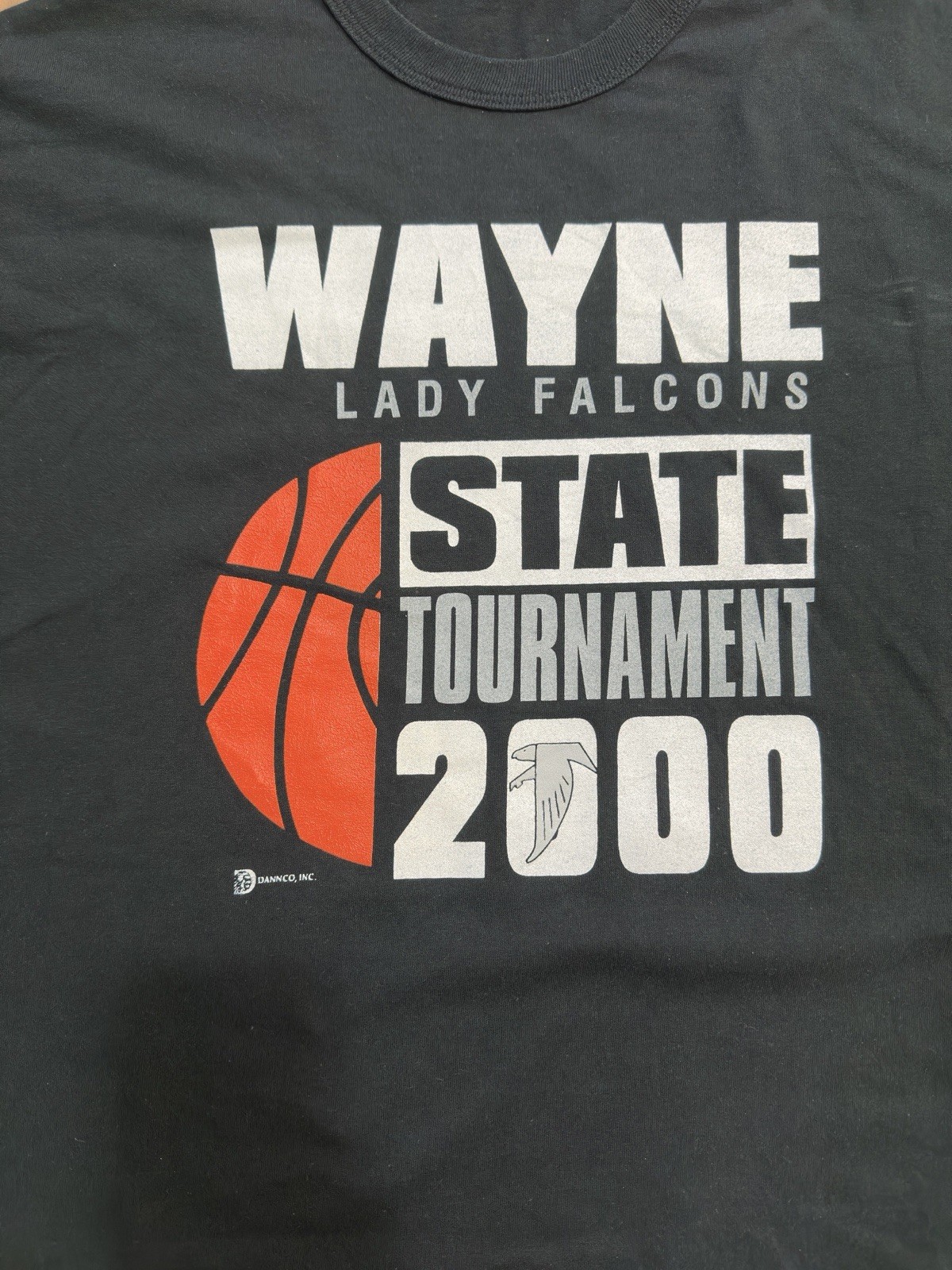 Vintage 2000 Wayne High School Lady Falcons Basketball Tournament Black Shirt XL gallery