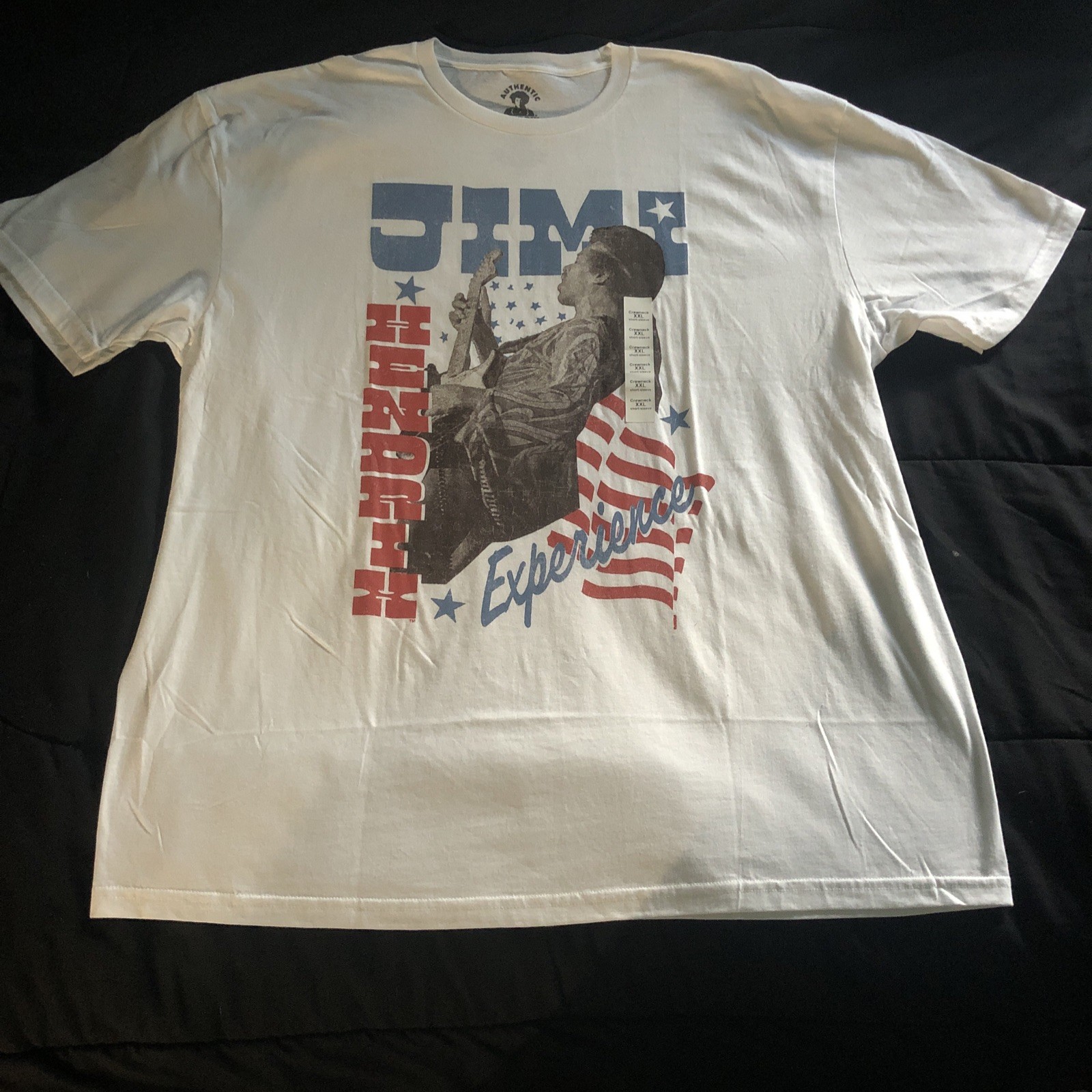 Jimi Hendrix Experience Shirt 2XL Men’s White Rock N Roll Vintage Style Flag USA gallery