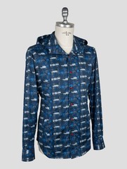 NEW KITON BLUE COTTON EA SHIRT MARIANO EU 56 – US 46 – 2XL KME44