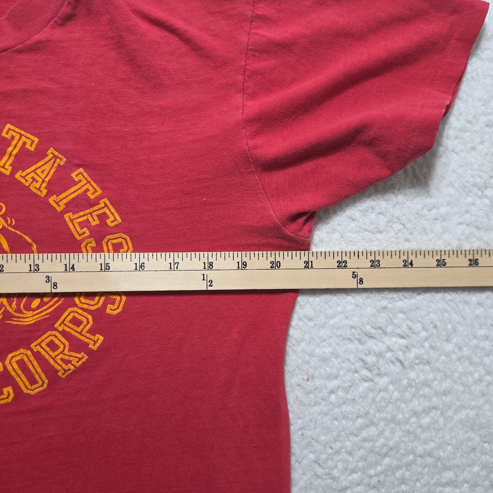 vtg 80s USMC MARINE CORPS BULLDOG 2-SIDED T-Shirt Large single stitch Distressed gallery