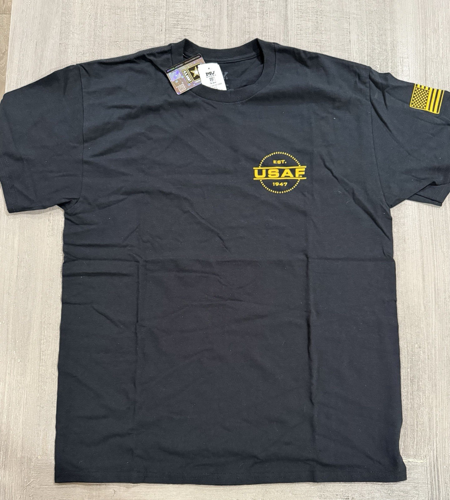 United States Air Force “USAF EST 1947” Military Logo Black T Shirt Tee - Sz L gallery