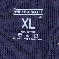 Andrew Scott Mens Undershirt T-Shirt Blue Scoop Neck Sleeveless Ribbed XL New
