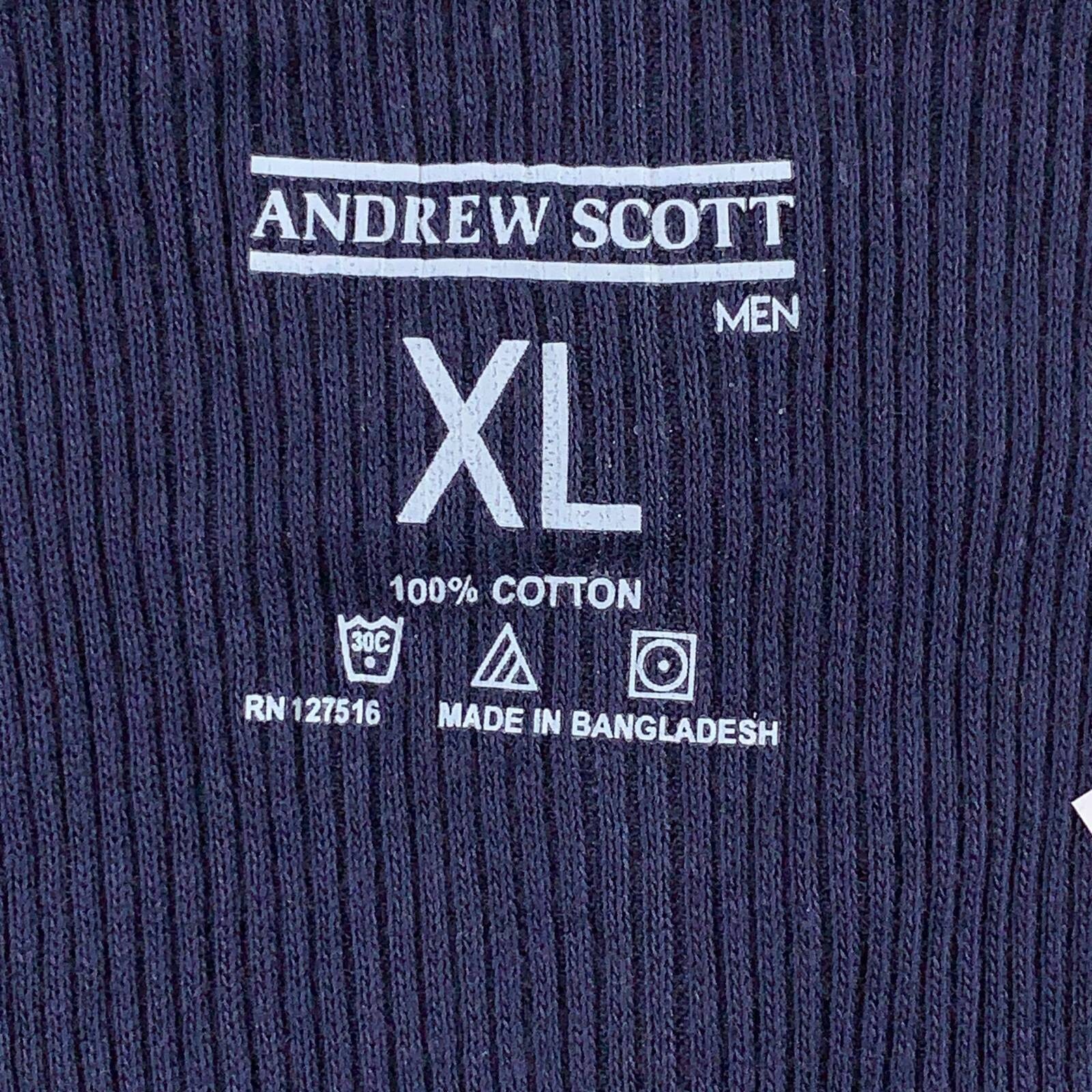 Andrew Scott Mens Undershirt T-Shirt Blue Scoop Neck Sleeveless Ribbed XL New gallery