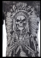 $58 AFFLICTION Grey TRUSTED TIME Short Sleeve Slim Fit Y2K MMA Elite T-shirt NWT