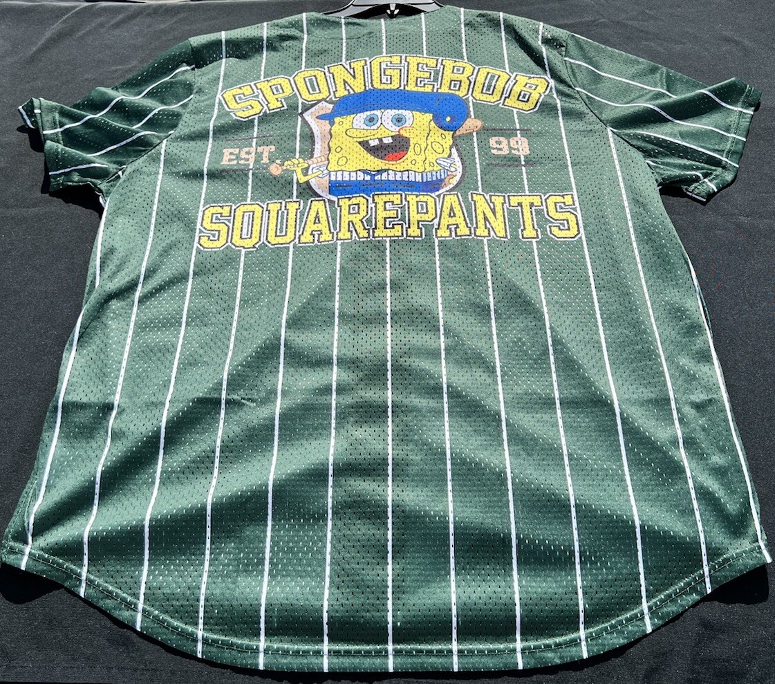 SpongeBob Square Pants Size 3XL Jersey Nickelodeon Green & Yellow Front Button gallery