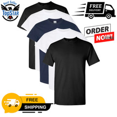Gildan (5-pack) Solid Heavy Cotton Short Sleeve Blank Men T-Shirt S-3XL
