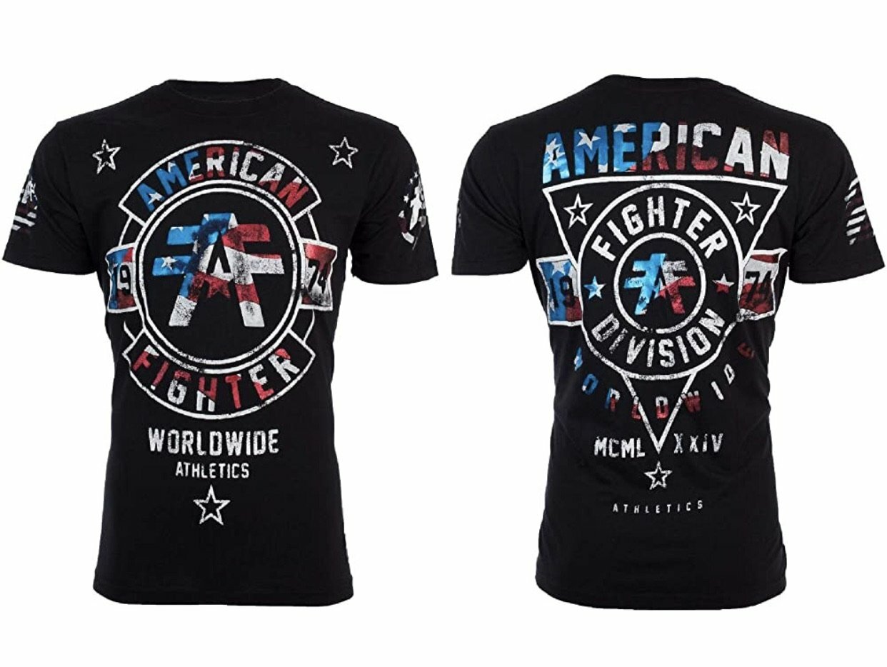 AMERICAN FIGHTER Men's T-Shirt SILVER LAKE PATRIOT Athletic Biker MMA S-4XL gallery