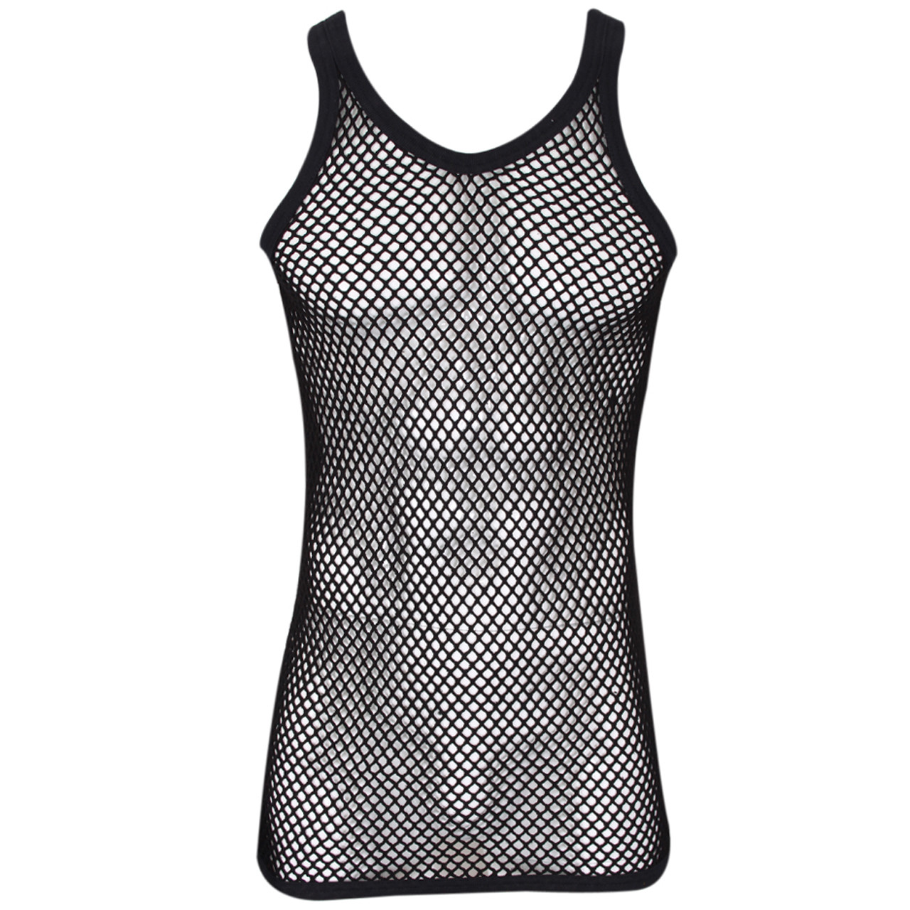 New Mens String Mesh Vest Fitted 100% Cotton Gym Training Tank Top !!US SELLER!! gallery