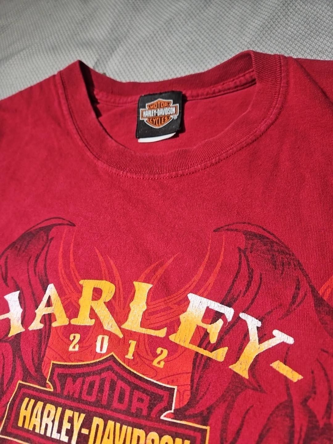 Harley Davidson Shirt Mens XL Red Roadhouse Graphic Print Motorcycle Biker Tee gallery
