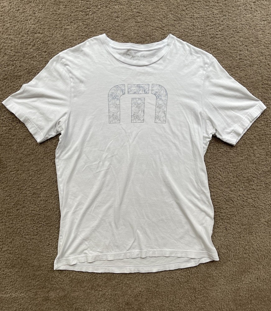Travis Mathew Men’s Short Sleeve Golf T-Shirt White Athletic Training Large Tee