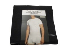 3 CALVIN KLEIN SLIM FIT BLACK WHITE CREWS S M L XL COTTON T-SHIRTS UNDERSHIRTS