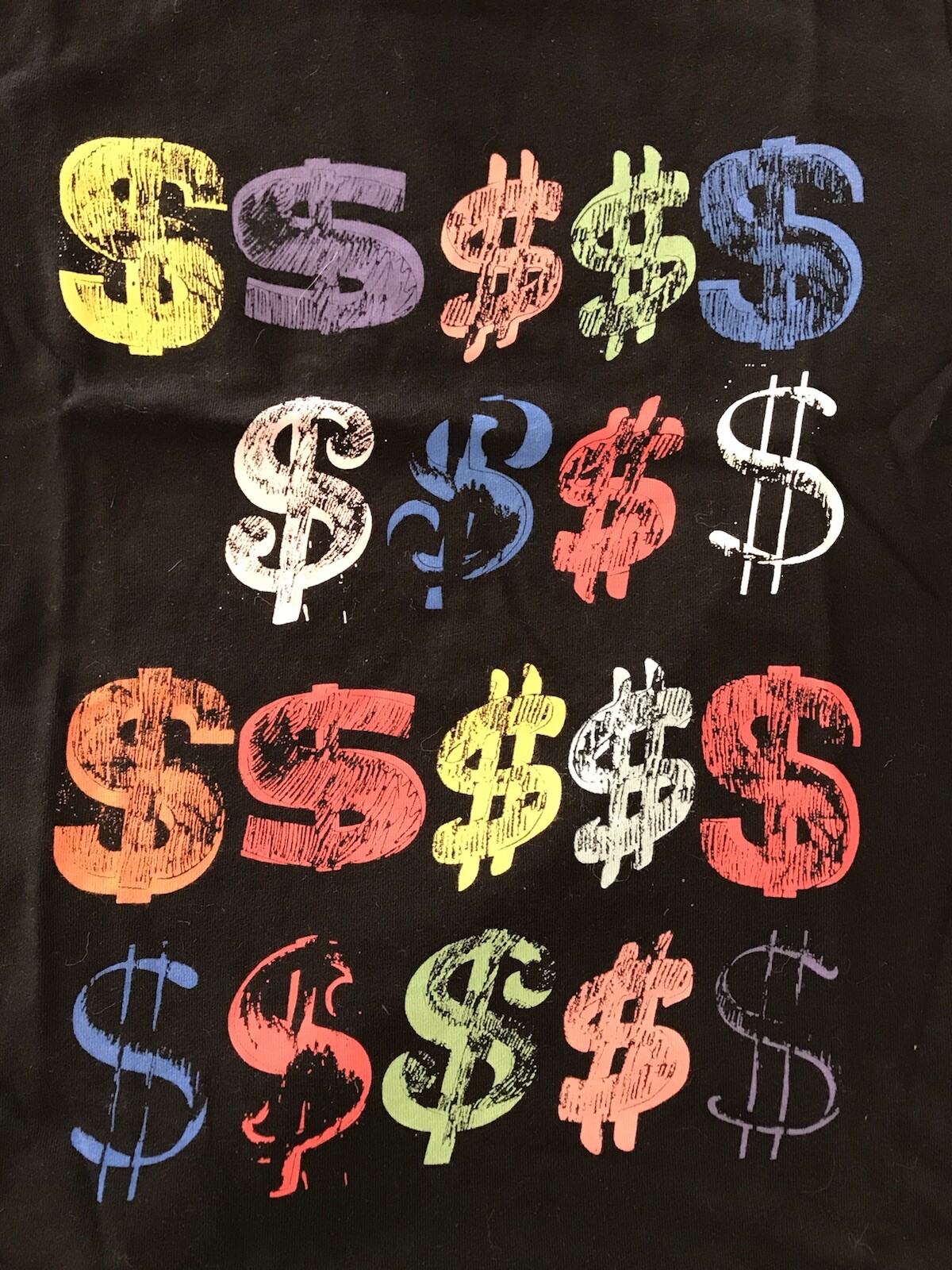 SPRZ NY x Andy Warhol Black Crew Neck Dollar Sign Graphic Tee Shirt Size S NEW gallery