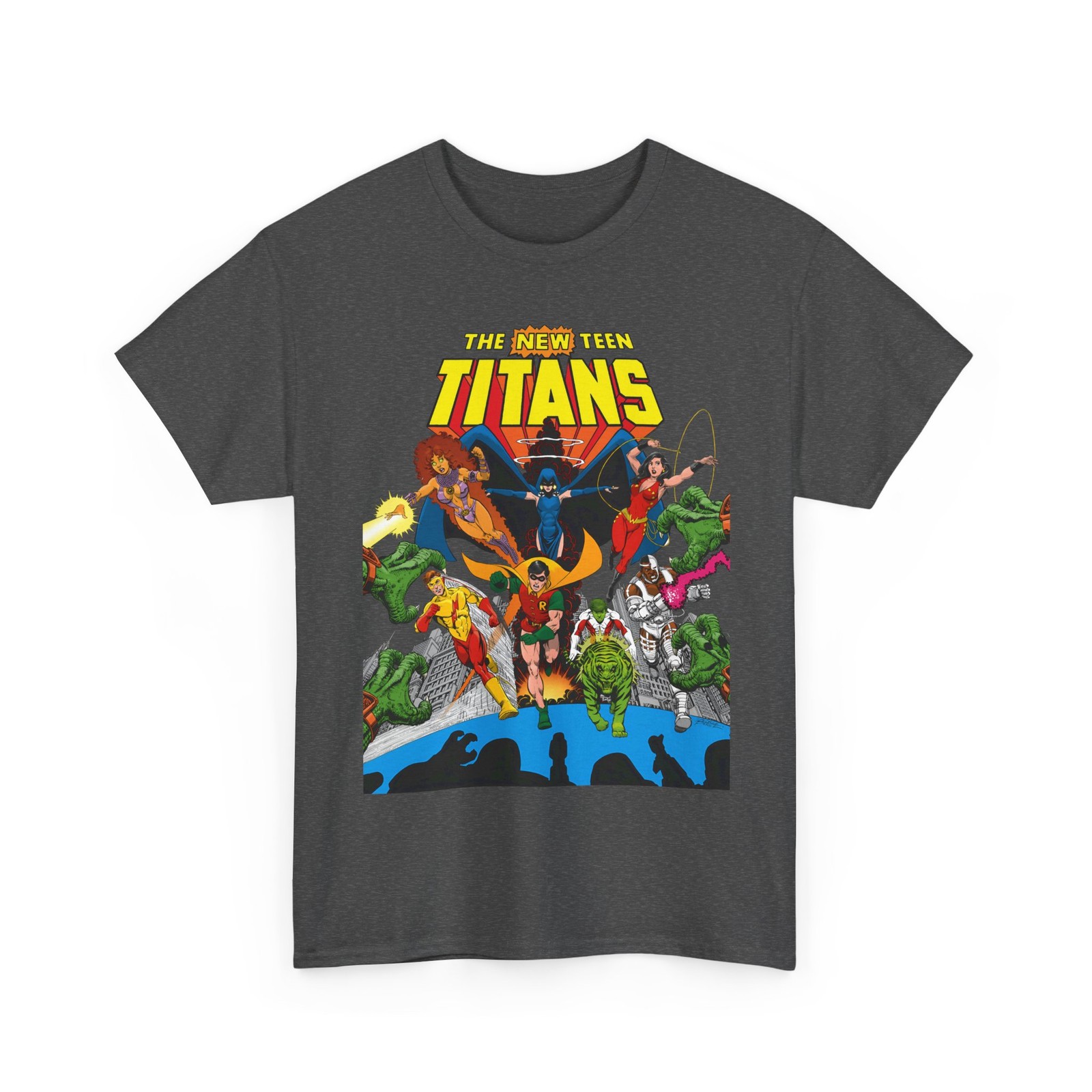 New Teen Titans T-Shirt George Perez DC Comics Cyborg Raven Vintage-Style Tee gallery