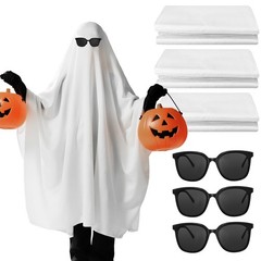 mzfoo 3 Sets Ghost Sheet Costume White Ghost Sheet Halloween Boo Costume for