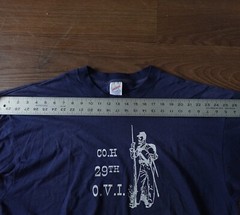 Vintage Jerzees Single Stitch T-shirt 29th Ohio Infantry Made In USA 3XL Navy