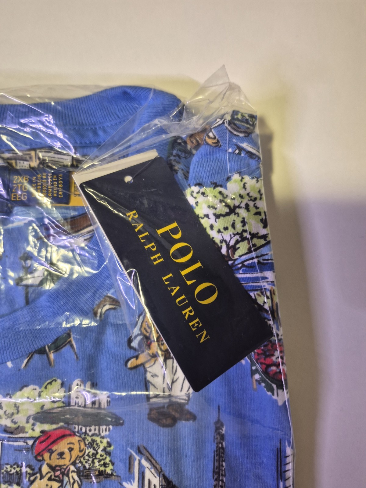 Polo Ralph Lauren Blue Polo Bear Paris Graphic T-Shirt Size 2XB New With Tag gallery