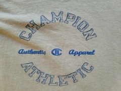 Champion authentic athletic apparel sz 2XL XXL T-Shirt Spellout Logo brown