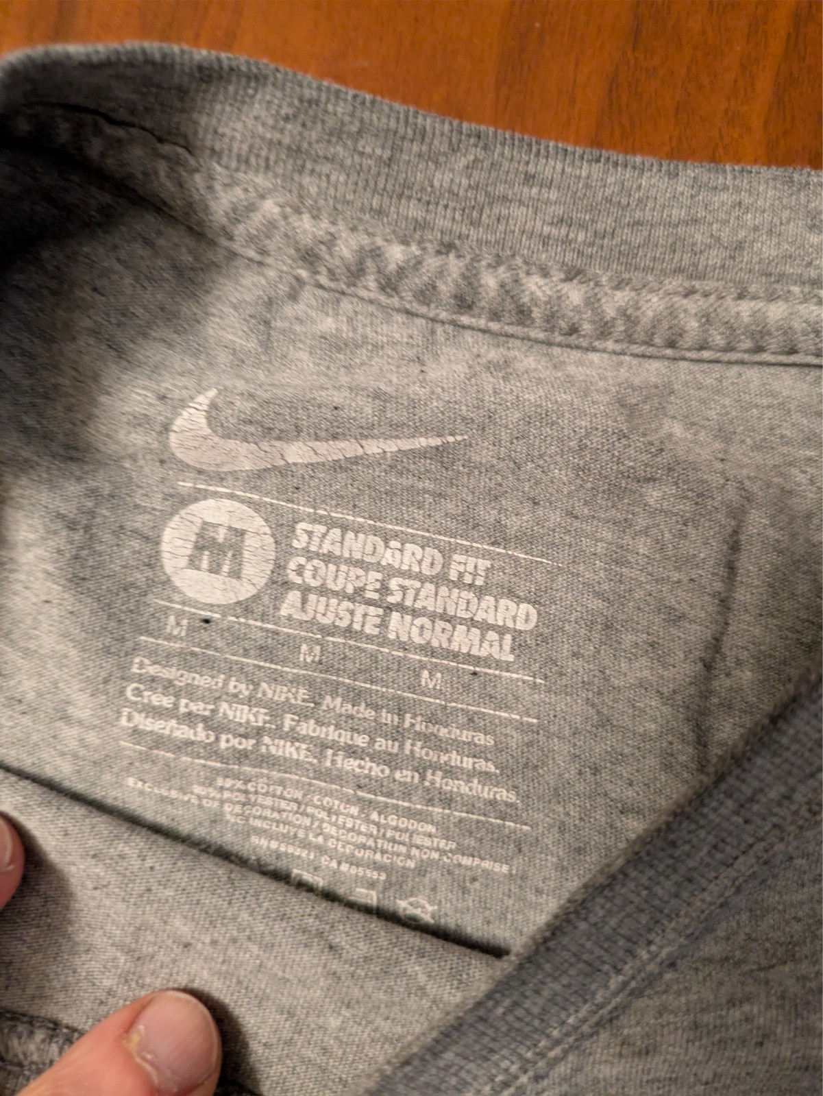 MEN'S TSHIRT: Nike Standard Fit Athletic Cut Gray Gym Shirt Bold Logo MEDIUM M gallery