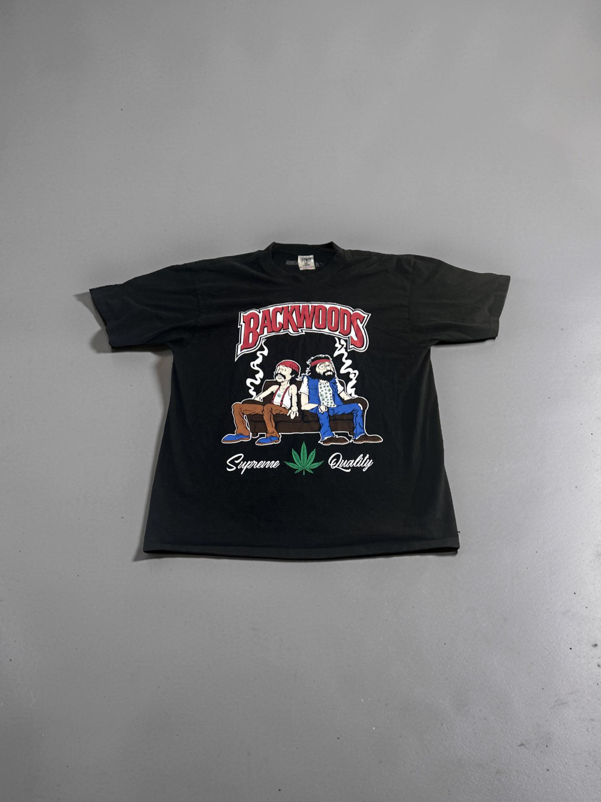Backwoods Graphic T-Shirt Men's 2XL Black Short Sleeve Streetwear Heavyweight gallery