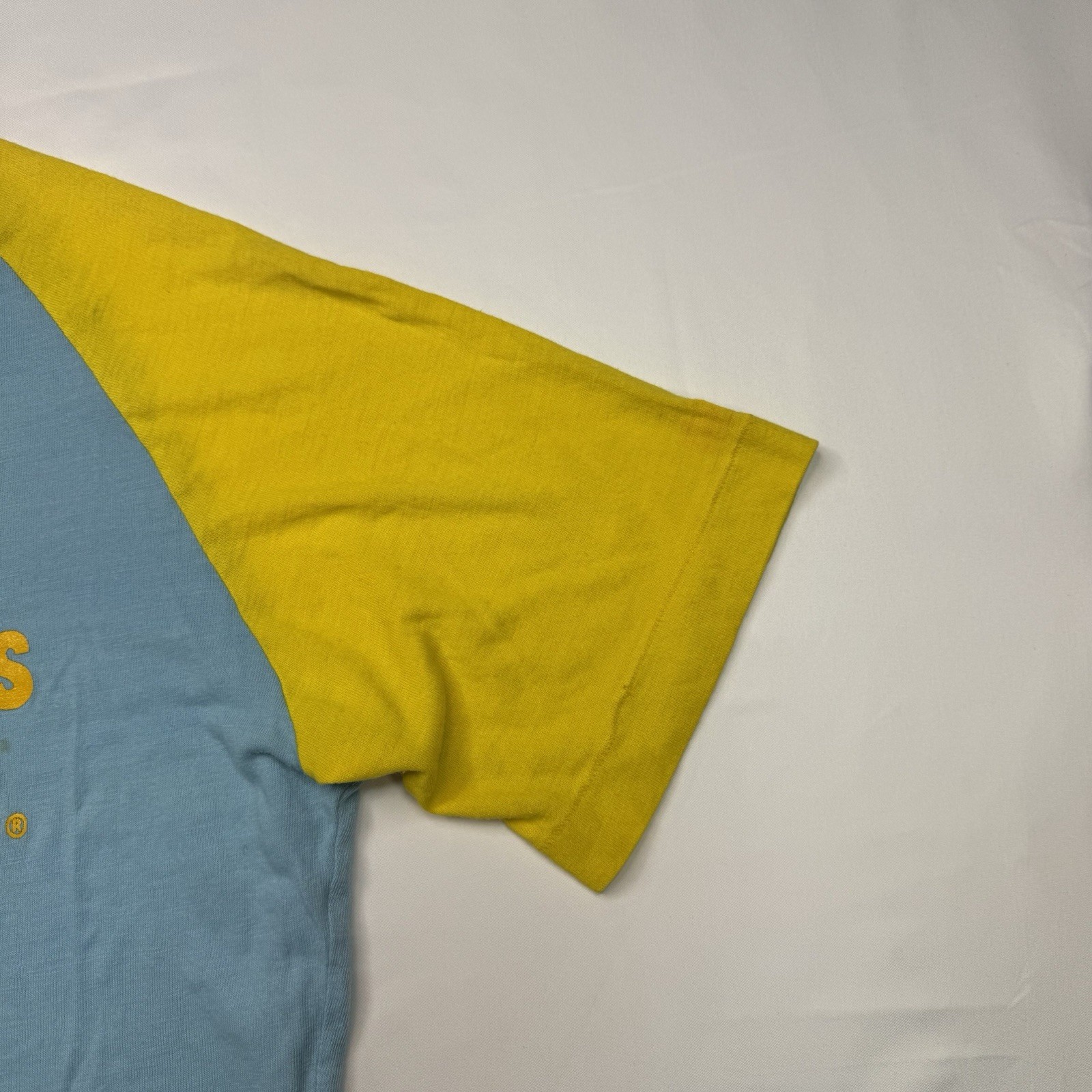Vintage 70s Athlete’s Foot T-Shirt Medium Single Stitch Blue Yellow Stained gallery