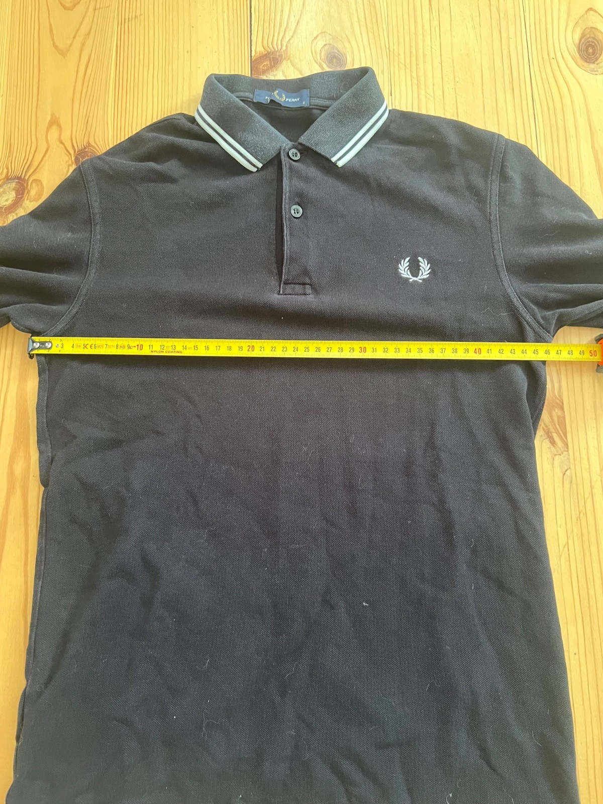 Fred Perry Henley Long Sleeve T-Shirt Buttons Men’s Size S Black 100% Cotton gallery