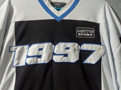 Forever 21 Moto Racing Jersey 1997 Mesh Long Sleeve Y2K Style Streetwear L