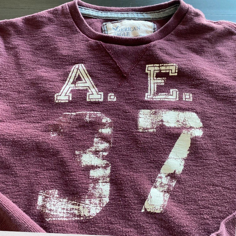 American Eagle Shirt XL Waffle Thermal Y2k Long Sleeve Graphic Preppy Grunge gallery