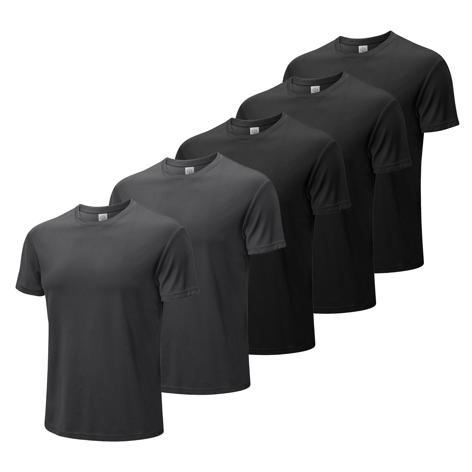 MEETYOO 5 Pack Summer Men Short Sleeve ComfortSoft Lightweight Polyester T Shirt gallery