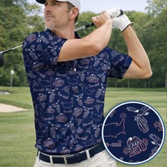 Men Patriotic Eagle & Liberty Golf Shirt USA 250th Anniversary 1776-2026 (S-5XL)