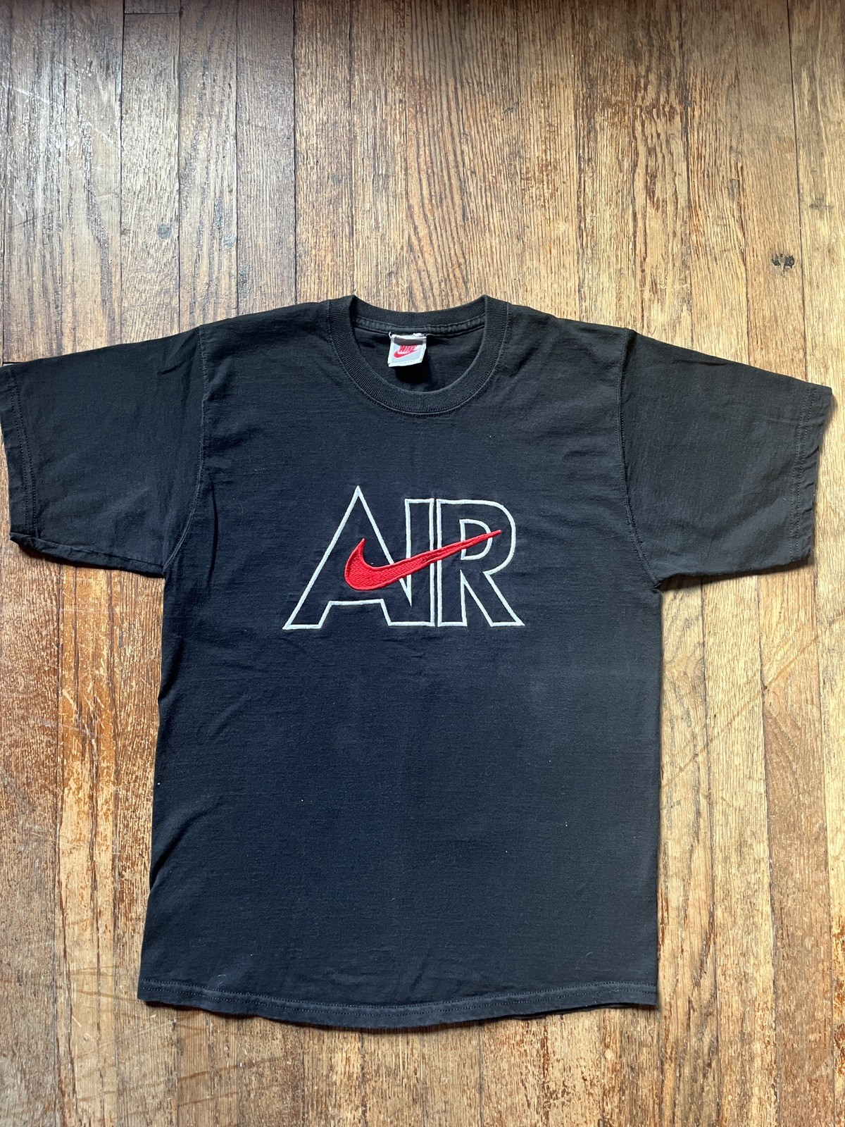 Vintage 90s Nike Air Mens Sz L Air Embroidered tee Gray Tag USA Made gallery