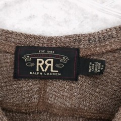 Double RL RRL Ralph Lauren Waffle Knit Long Sleeve Shirt Tee Brown Heather SMALL