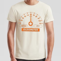 Oldometer 60 Years 60th Birthday Mens T-Shirt Age Gauge Design