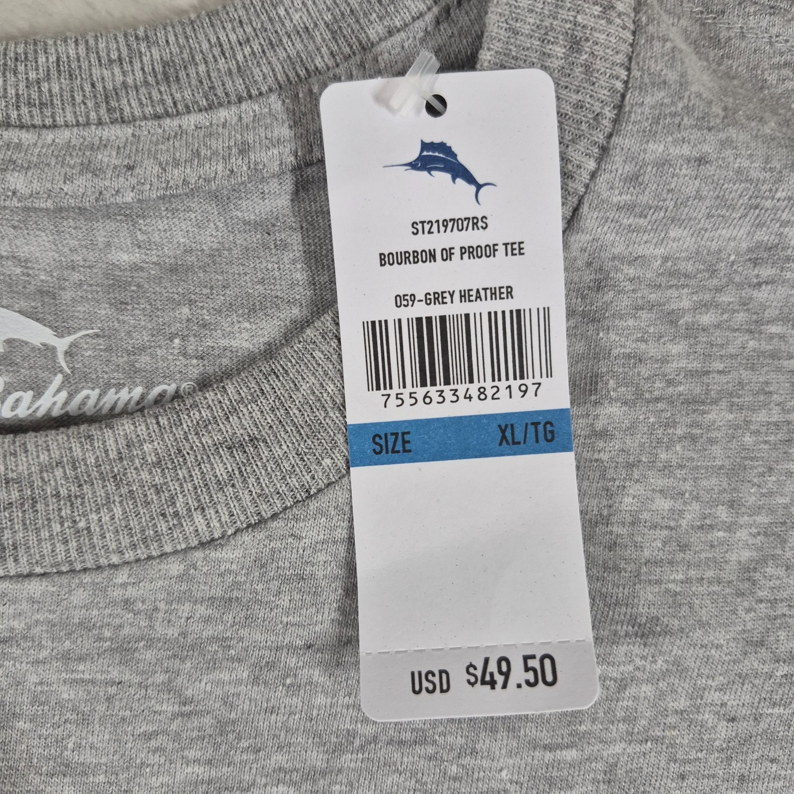 Tommy Bahama Bourbon Of Proof Tee Shirt Men's XL Gray Short Sleeve Casual NWT gallery