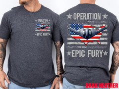 Operation Epic Fury US Flag Front Back Print T-Shirt
