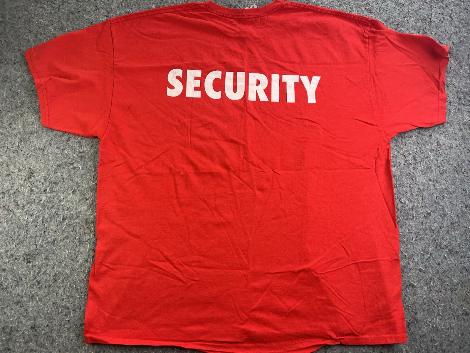 Gildan Security T Shirt Red 2XL Short Sleeve Back Print Work Uniform Tee gallery