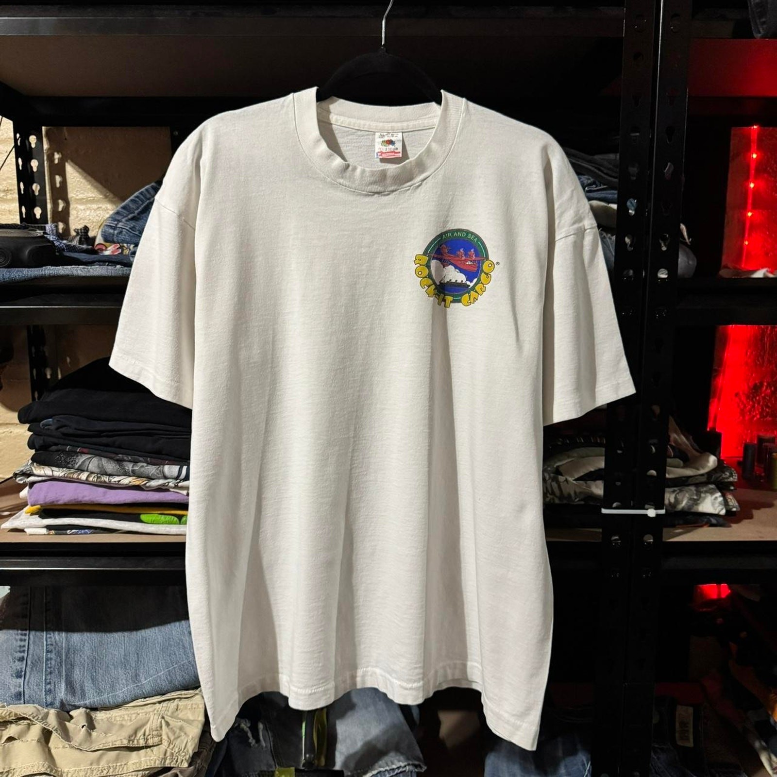 VINTAGE 94’ Woodstock SINGLE STITCH White Rock It Cargo Graphic Staff Tee - XL gallery