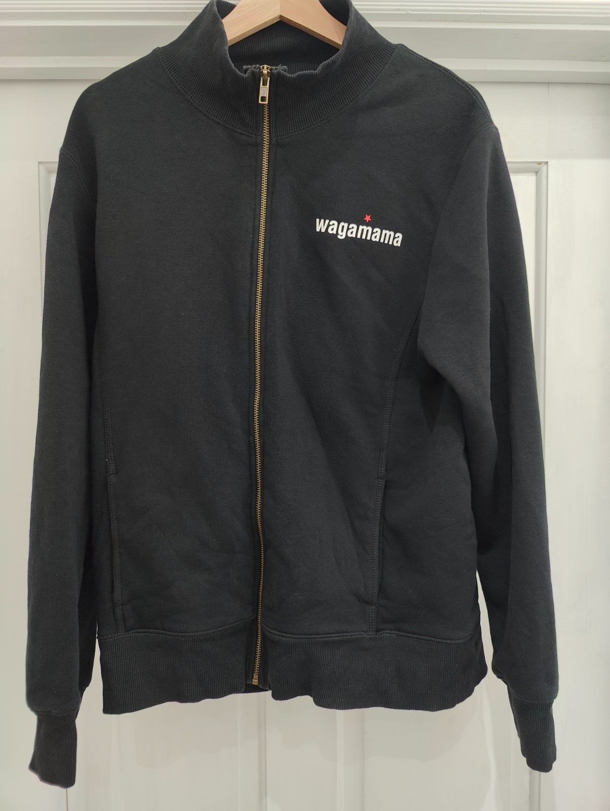 Wagamama Staff Zip Sweatshirt Top Black Fleece Lined Genuine Uniform Size M