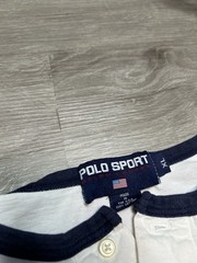 Vintage Polo Sport Ralph Lauren Shirt XL Henley Long Sleeve USA Flag 90s