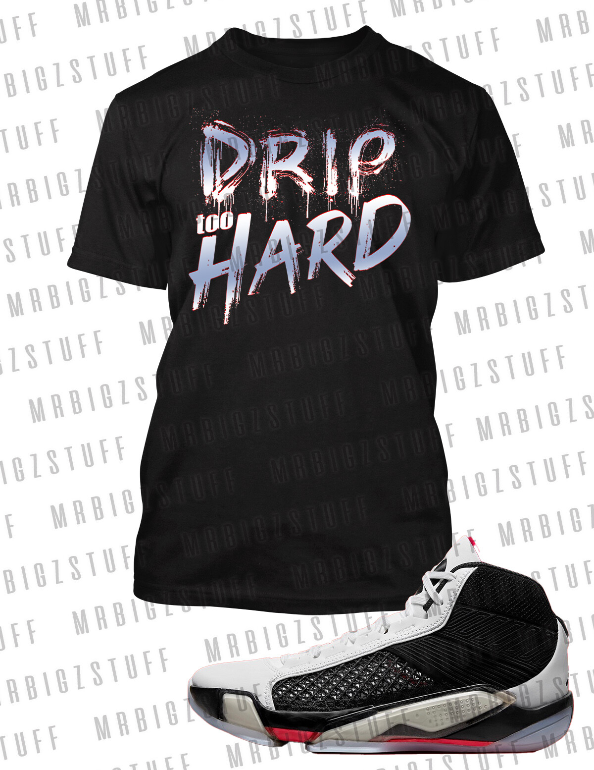 Drip to Hard Hip Tee Shirt Match J38 Fundamentals Mens Pro Club Shaka Big Tall T