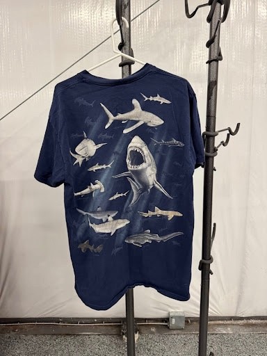 Vintage Shedd Aquarium Shark T-Shirt Navy Blue Marine Life Graphic Tee Size XL gallery
