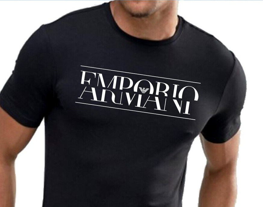 Emporio Armani Nero da Uomo T-Shirt Cotone Elastico, Taglia M L XL gallery