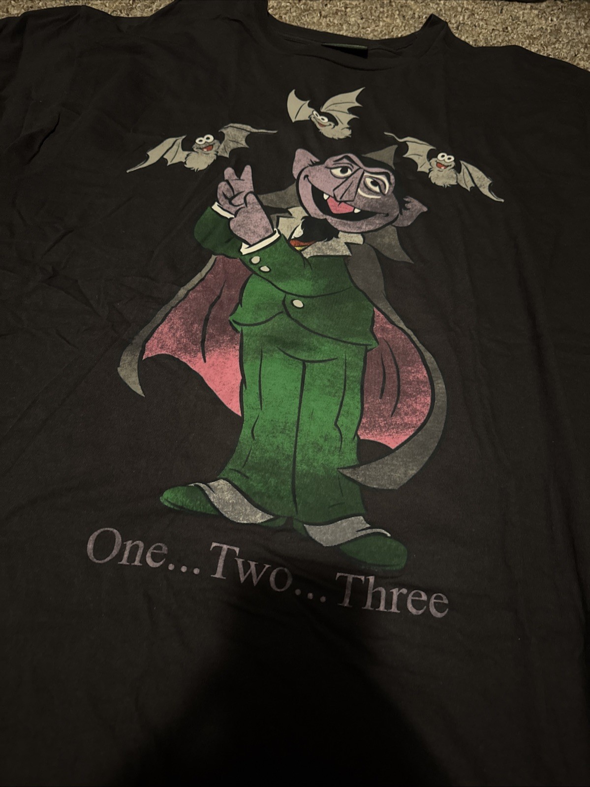 Sesame Street PBS Adult 2XL XXL Shirt Count Von Count One Two Bats Sea World NEW gallery