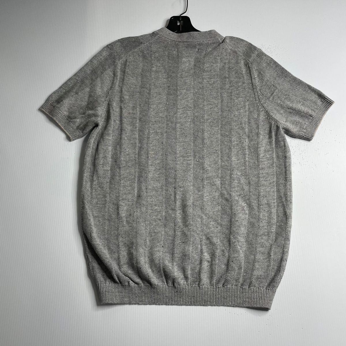 BRUNELLO CUCINELLI Textured Rib Knit T-Shirt Men's Size US 38 Gray gallery